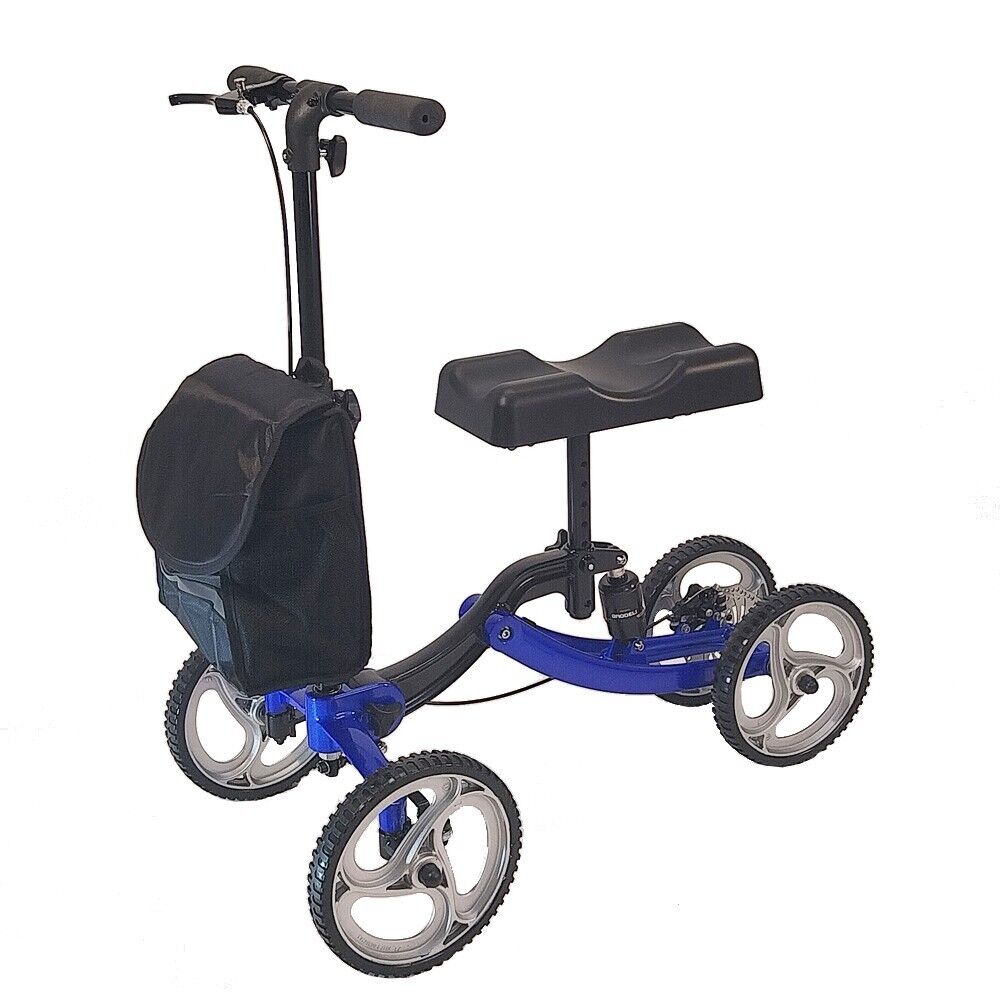 Adjustable Medical Folding Steerable Leg Knee Walker Scooter With front bag