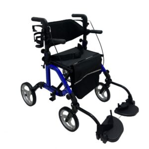 Lightweight Rollator Folding Mobility Walker & Transport Chair 2 IN 1- 9224